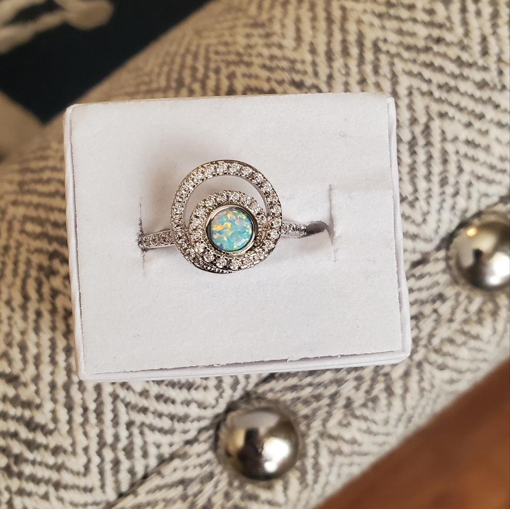 Swirling Dreams fire opal ring